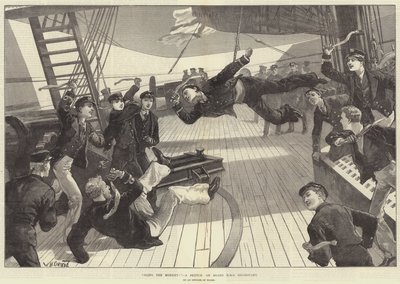吊猴子！ HMS Inconstant上的草图 作者 威廉·海沙姆·奥弗兰德