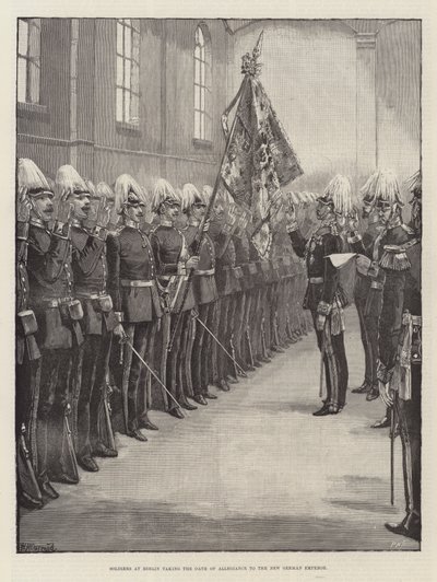 柏林的士兵宣誓效忠新德国皇帝 作者 William Heysham Overend