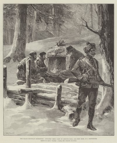 黑山探险，军官乱，Akhund Baba营地，9100英尺高，在暴风雪中 作者 威廉·海沙姆·奥弗兰德
