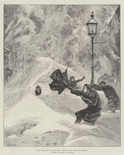 暴雪在3月12日在纽约第二十六街 作者 威廉·海沙姆·奥弗兰德