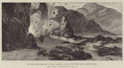 印度的西北边境，在博兰山口开辟道路，爆破岩石 作者 William Heysham Overend