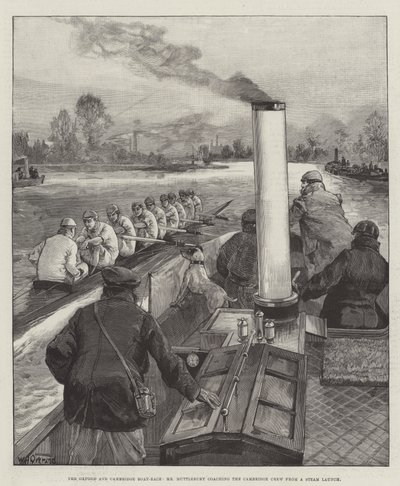 牛津和剑桥赛艇比赛，Muttlebury先生从蒸汽发射队执教剑桥队 作者 William Heysham Overend