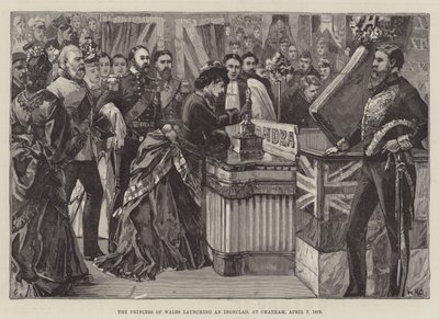1875年4月7日，威尔士王妃在查塔姆发射了一枚铁甲 作者 William Heysham Overend
