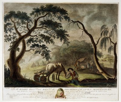 将亚麻带出1791年爱尔兰亚麻制品厂的第三板块， 作者 威廉·欣克斯