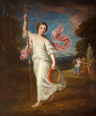 女士Emily Kerr作为Bacchante，1770年 作者 威廉·霍尔