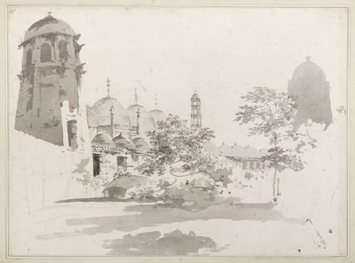 由Muriffidbad的Jaffier Cawn建造的Cuttera视图，c.1781（灰色洗涤和铅笔在纸上） 作者 威廉·霍奇斯