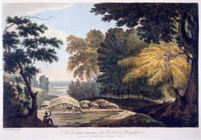 1787年Bauhelepoor区的山村（aquatint） 作者 威廉·霍奇斯