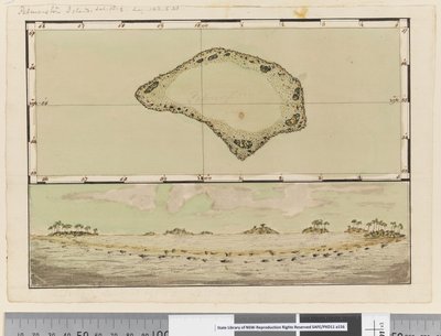 Page 25b/a Map and profile of Palmerston Island 作者 威廉·霍奇斯