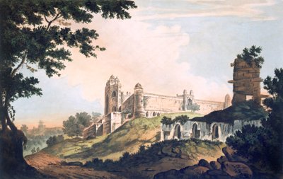 PL。 12来自Futtipoor Sicri的清真寺景观，来自&39;Select Views in India&39;，酒吧。 1785-88（用aquatint进行彩色蚀刻） 作者 威廉·霍奇斯