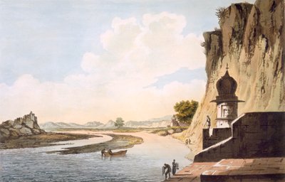 PL。 26位于Jtana河岸的Etawa的Gaut景观，来自&39;Select Views in India&39;，pub。 1785-88（用aquatint进行彩色蚀刻） 作者 威廉·霍奇斯