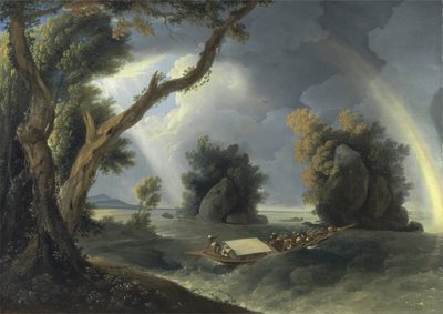 1790年，在恒河上的风暴，黑斯廷斯太太靠近科尔贡岩（布上油画） 作者 威廉·霍奇斯