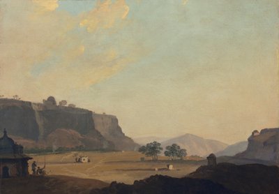 在堡垒瓜廖尔附近的看法，印度，c.1783 作者 威廉·霍奇斯