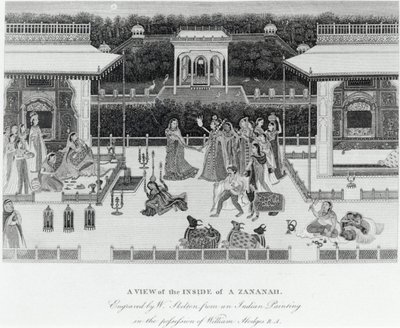 Zananah内部的视图，由William Skelton（1763-1848）雕刻 作者 威廉·霍奇斯