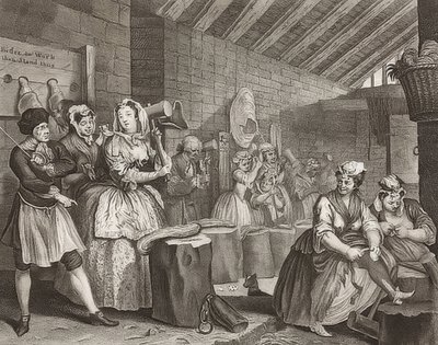 妓女的进步-妓女之路，第4页：Im Zuchthaus。 1732 作者 威廉·霍加斯