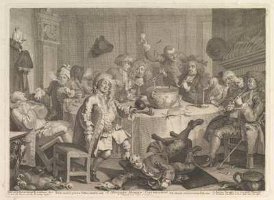 午夜现代对话，1732年3月。 作者 威廉·霍加斯