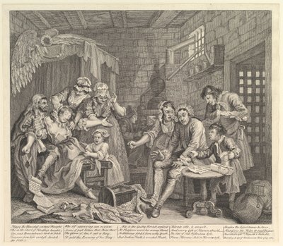 1735年6月25日，第7版，《 Rake进展》。 作者 威廉·霍加斯