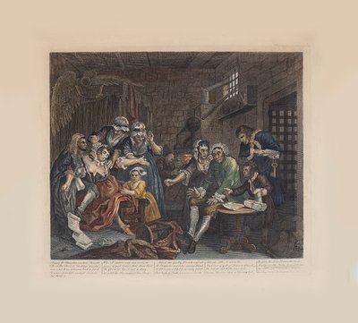 流氓的进步》，图版7：监狱场景，约1735年。 作者 威廉·霍加斯