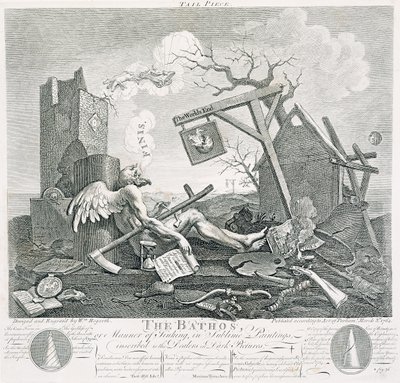 巴斯，沉没的方式，崇高的绘画，刻在黑暗图片经销商，1764年（蚀刻和雕刻） 作者 威廉·霍加斯