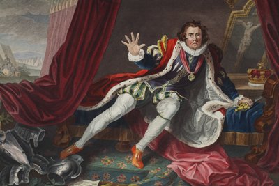 大卫作为理查德三世，来自&39;Hogarth Restored：The Whole Works of the famous William Hogarth，由Thomas Cook&39;重新雕刻，酒吧。 1812年（手工雕刻） 作者 威廉·霍加斯