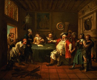 法斯塔夫于1730年由莎士比亚审查亨利四世的新兵 作者 William Hogarth