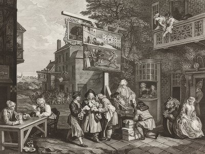 一次选举的四张印刷品。表格2：投票画布。 1757 作者 威廉·霍加斯