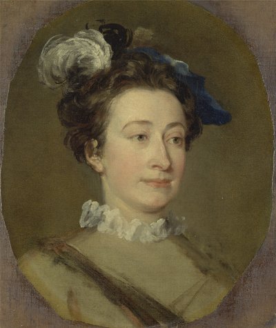 戴顶帽子的女孩，约1740年（布面油画） 作者 威廉·霍加斯