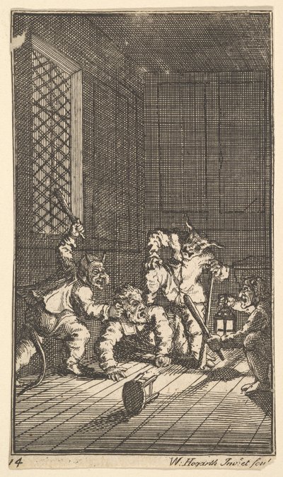 Hudibras为塞缪尔·巴特勒（Samuel Butlers）精心策划了十七幅小插图Hudibras，没有。 14，1721-26。 作者 威廉·霍加斯