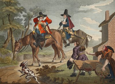 Hudibras Sallies Forth，来自Samuel Butler（1612-80）的“Hudibras”，插图来自&39;Hogarth Restored：着名的William Hogarth的全部作品，由Thomas Cook&39;重新雕刻，酒吧。 1812年（手 作者 威廉·霍加斯