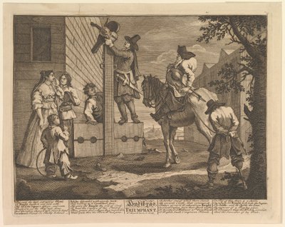 塞缪尔·巴特勒（Hamedbra Butlers）的《 Hudibras Triumphant》十二幅大插图Hudibras，第4版，1725-68。 作者 威廉·霍加斯