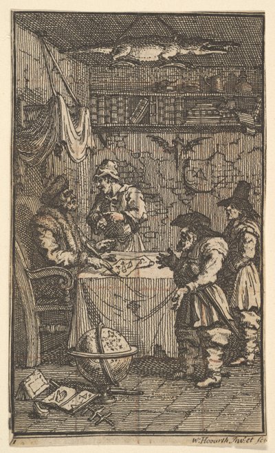 Hudibras参观Sidrophel塞缪尔·巴特勒（Samuel Butlers）的十七幅小插图Hudibras ...，1721-26。 作者 威廉·霍加斯
