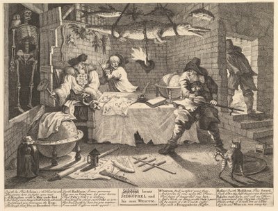 Hudibras击败了Sidrophel和他的男人Whacum十二幅大型插图为Sa ...，1725-26年2月。 作者 威廉·霍加斯
