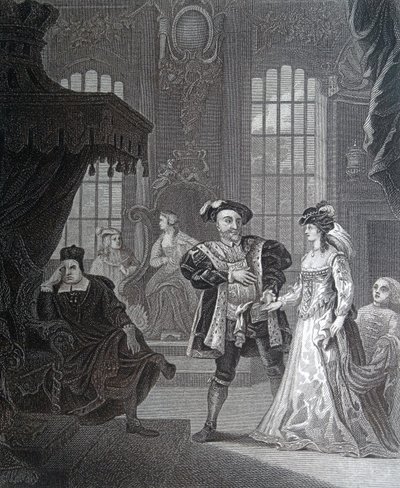 亨利八世国王和安娜-布伦 作者 William Hogarth