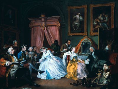 婚礼时尚：4。厕所，1743年 作者 威廉·霍加斯