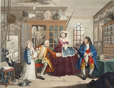婚姻模式，板III，检查，插图来自&39;Hogarth Restored：The Whole Works of the famous William Hogarth，由Thomas Cook&39;重新雕刻，酒吧。 1812年（手工雕刻） 作者 威廉·霍加斯