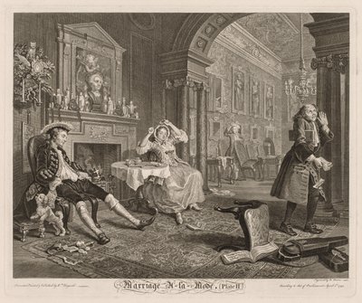 时尚婚姻：1745年第二版。 作者 威廉·霍加斯