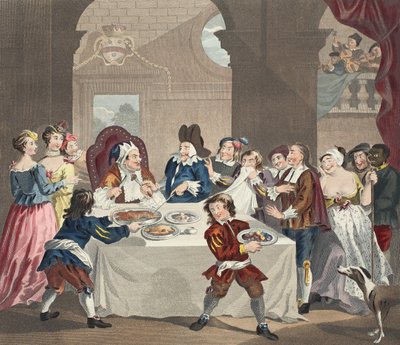 Sancho在盛宴上由他的医生饿死，插图来自&39;Hogarth Restored：着名的William Hogarth的全部作品，由Thomas Cook&39;重新雕刻，酒吧。 1812年（手工雕刻） 作者 威廉·霍加斯