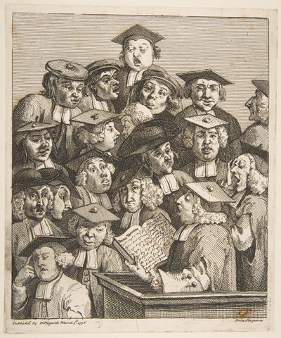 1736年3月3日，学者在一次演讲中。 作者 威廉·霍加斯