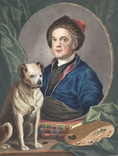 自画像，来自&39;Hogarth Restored：The Whole Works of the famous William Hogarth，由Thomas Cook&39;重新雕刻，酒吧。 1812年（手工雕刻） 作者 威廉·霍加斯