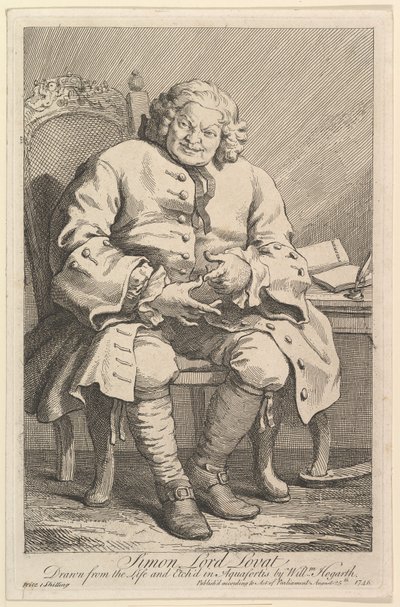 西蒙·洛瓦（Simon Lord Lovat），1746年。 作者 威廉·霍加斯