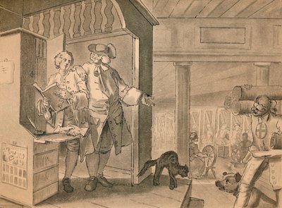 《工业与闲置》的第四版草图，1747年 作者 威廉·霍加斯