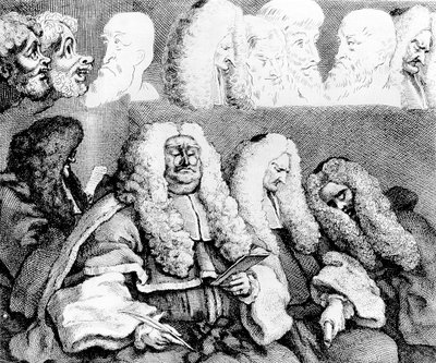 法官，1758年。   作者 威廉·霍加斯