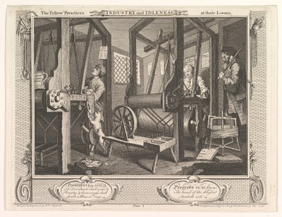 1747年9月30日，第1版的织布业与闲散的同修。 作者 威廉·霍加斯