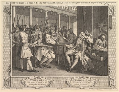 1747年9月30日，伦敦勤劳的普伦蒂斯·奥德曼（Prentice Alderman）。 作者 威廉·霍加斯