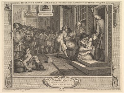 1747年9月30日，勤奋勤奋的学徒结了婚，嫁给了他的大师。 作者 威廉·霍加斯
