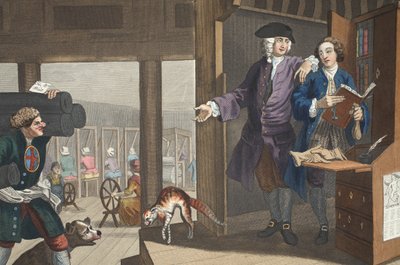 勤劳的&39;Prentice受到他的主人的喜爱和委托，&39;工业和闲暇&39;的第四版，来自&39;Hogarth Restored：着名的William Hogarth的全部作品的插图，重新雕刻 作者 威廉·霍加斯