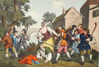 骑士从Samuel Butler（1612-80）的“Hudibras”中提交Trulla，来自&39;Hogarth Restored：着名的William Hogarth的全部作品的插图，由Thomas Cook&39;重新雕刻，酒吧。 1812 作者 威廉·霍加斯