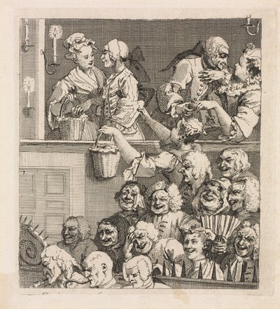 《笑的观众》，1733年。 作者 威廉·霍加斯