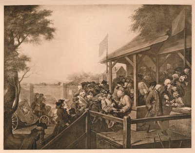 投票，《选举的幽默》中的第三版，1757年 作者 威廉·霍加斯