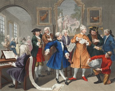 Rake&39;s Levee，第二版，来自&39;A Rake&39;s Progress&39;，来自&39;Hogarth Restored：The Whole Works of the famous William Hogarth，由Thomas Cook重新雕刻&39;，酒吧。 1812年（手工制作的工程师 作者 威廉·霍加斯