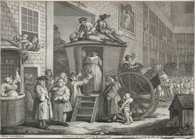 舞台教练，1747年。 作者 威廉·霍加斯